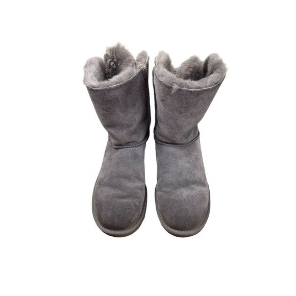 UGG Australia Customizable Bailey Bow Short Shearling Boots Charcoal